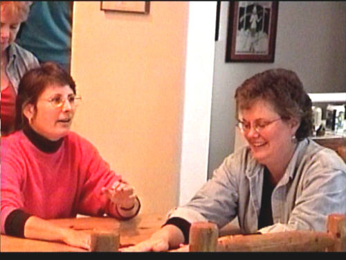 Kath & her cousin playing a friendly game of Go